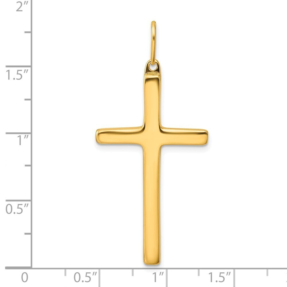 Kazi Luxury Sterling Silver Gold-tone Polished Cross Pendant - Picture 4 of 4